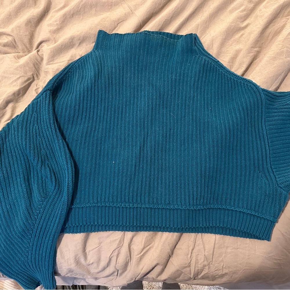 Free People sweater - mock neck, cropped, and dolman sleeves